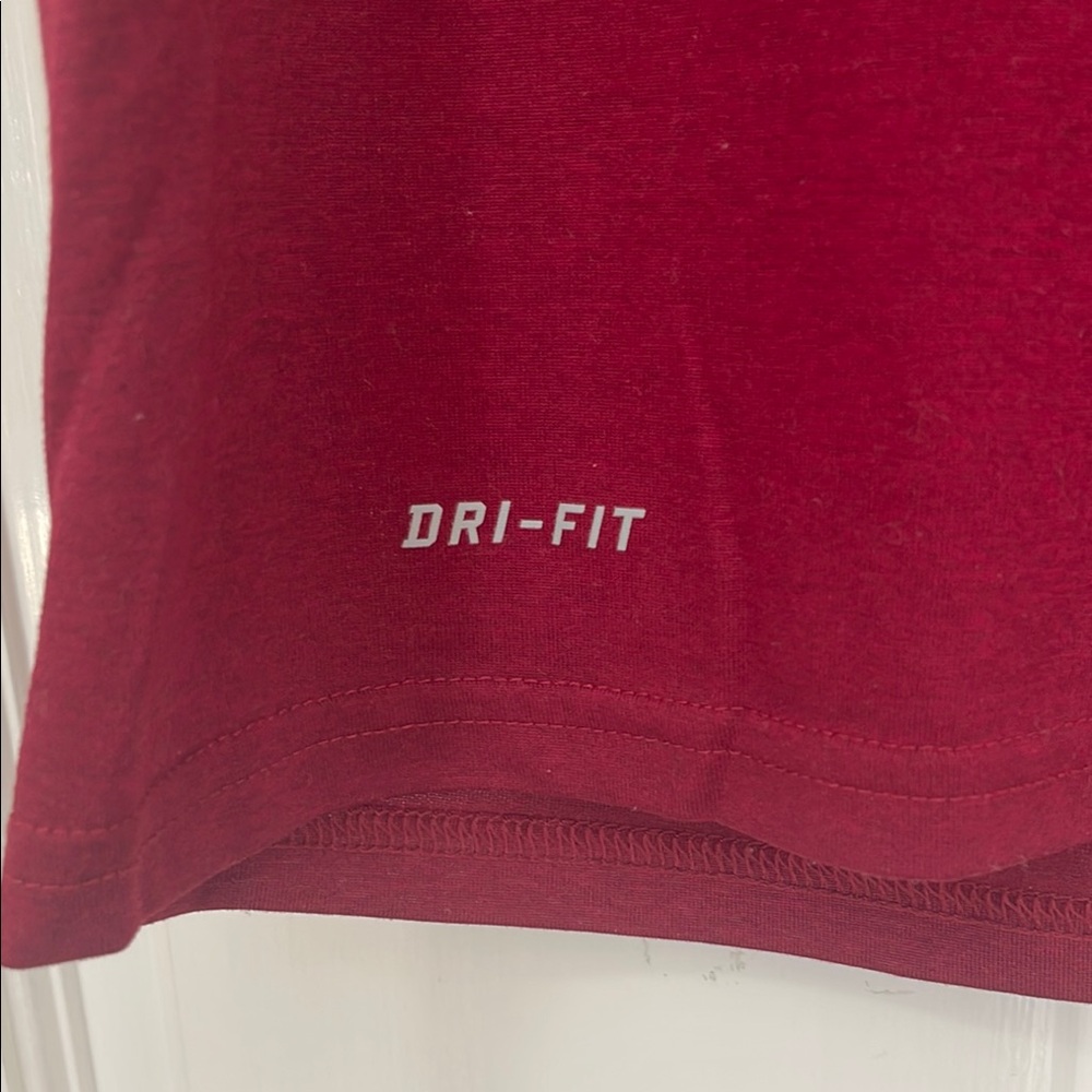 Nike Mens Deep Red Dri-Fit Short Sleeve Tee Vibrant Crew Neck Size Med - Picture 3 of 8